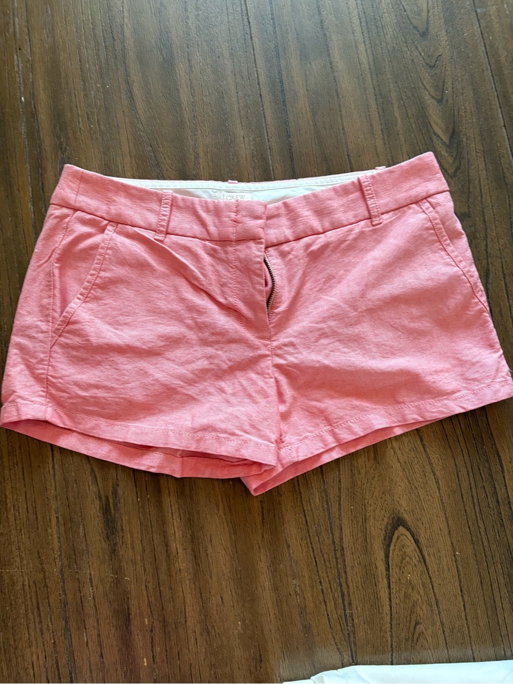 J. Crew Coral High-Rise Linen Blend Shorts